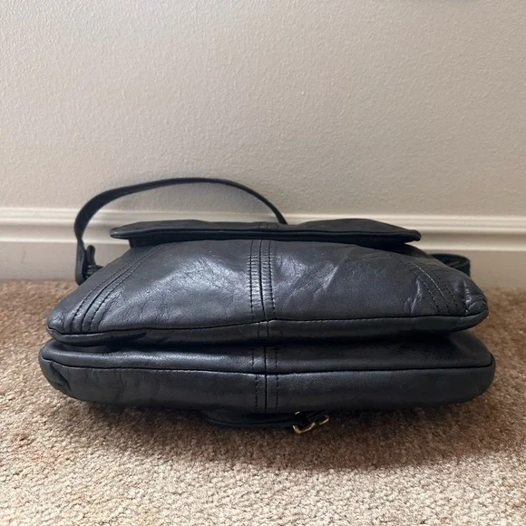 Victoria leather company purse Crossbody Flap Front Black - Picture 3 of 8